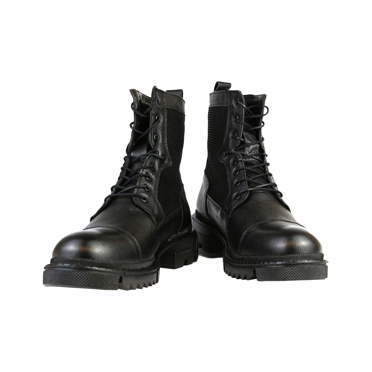 BLACK Erkek Bağcıklı Fileli Dikişli Askeri Postal Bot Ayakkabı
