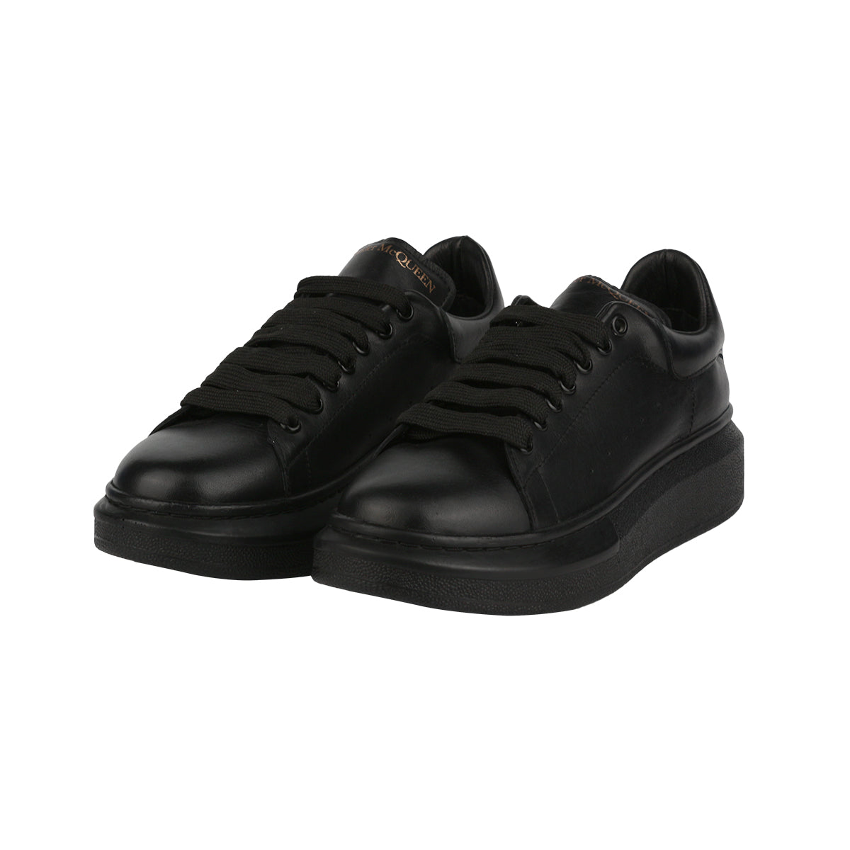 Alexander McQueen Kadın Hakiki Deri Bağcıklı Siyah Sneaker Ayakkabı