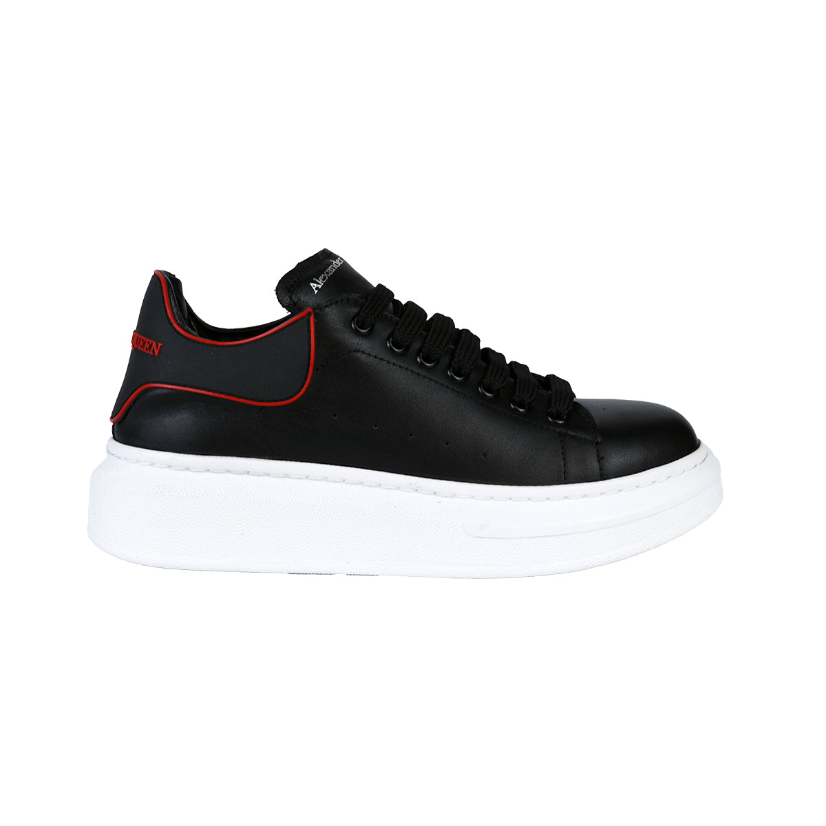 Alexander McQueen Kadın Bağcıklı Hakiki Deri Siyah Beyaz Sneaker Ayakkabı