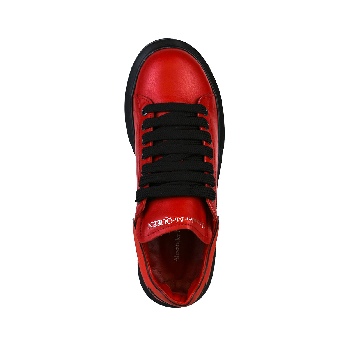 Alexander McQueen Kadın Bağcıklı Hakiki Deri Kırmızı Sneaker Ayakkabı