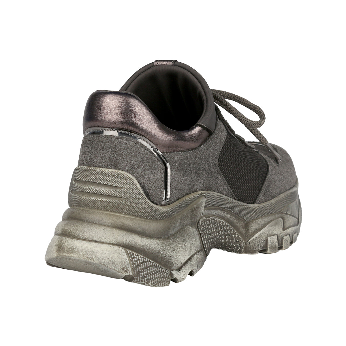 HELENA Kadın Bağcıklı Süet Kalın Taban Boğazlı Sneaker Ayakkabı